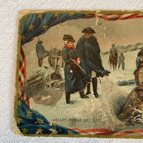 “Valley Forge 1777” Raphael Tuck Patriotic Postcard – Oilette Revolutionary War - Picture 2 of 7